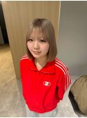 大分ショートボブ透明感ベージュカラー
