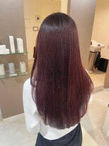 セレスト 三宮店(CELESTE) ワインレッドカラー/ロングレイヤースタイル
