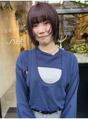 ボブ×ワインレッド