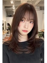 ケシキ 表参道 原宿(kesiki.)&nbsp;ミディアムレイヤー顔周りレイヤーハッシュカット韓国ヘア
