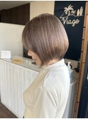 68. 骨格補正ミニボブ/ミルクベージュ/デザインカラー