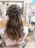 編み込みハーフアップアレンジ【ヘアアレンジ 立川/立川南】