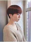 ボーイッシュマッシュショート_ピンクベージュクールショート