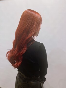 ヘア イノウエ HAIR INOUE かわいい　チェリーピンクカラー