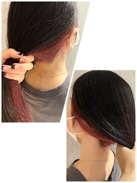 アイディール(:ideal) 20代30代40代☆ピンクインナーカラー☆白髪染めとの同時施術も可