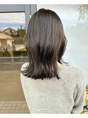 柔らかグレージュカラー 簡単スタイリング ロブ