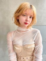 ロイジー(roijir)&nbsp;roijir 表参道　顔周りレイヤー×ハイトーンボブ