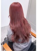 デザインカラー/ベビーピンク/韓国レイヤーカット/ピンクヘアー
