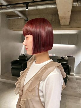 リール(rire) デザインカラーレイヤーカットウェットヘア夏オリーブベージュ