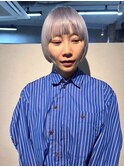 【White beige】刈り上げボブ_ホワイトベージュ_マッシュバング