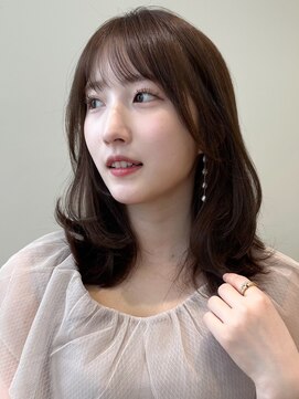 ノイカーム(noi Calm) 顔周りレイヤーカットグレージュカラーくびれボブベージュカラー