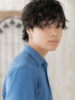 メンズヘア ビーセカンド 草加店(MENS HAIR B-2) 七三分け前髪パーマ無造作ブラックショートR草加