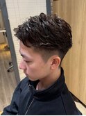 目黒/品川　スペインカールブルーブラックスパイキーショート