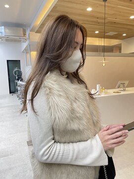 アム(am) 切りっぱなしボブグレージュボブミルクティーベージュボブ