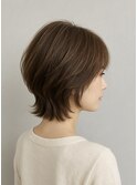 レイヤーショート×透明感ブラウン
