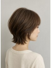 ムル 大口(muru) レイヤーショート×透明感ブラウン