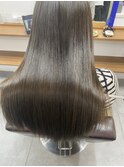 くびレイヤーグレーベージュニュアンスカラー白髪染め白髪ぼかし