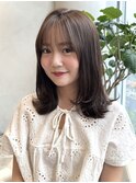 ミディアムレイヤー/縮毛矯正/ココアグレージュ/ベージュカラー