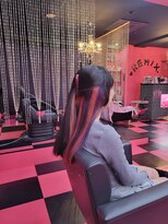 リミックス(REMIX by Love hair KING OF PRINCESS HAIR&EXTENTION) 原色派手髪カラーバターインナーカラー 原色パープル 原色ピンク