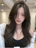 ロッソ 大橋店(Rosso) オリーブブラウンのかき上げロング【大橋】