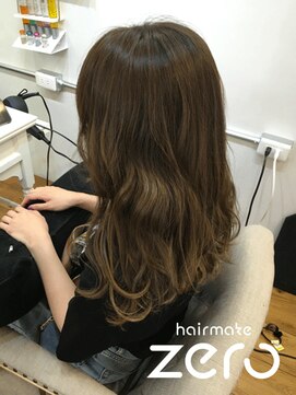 ヘアメイクゼロ 坂戸駅前店(hairmake zero) バレイヤージュ風ライトベージュカラー