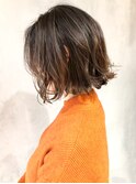 ハイライトベージュボブ_セミウェットウェーブ_ba275161