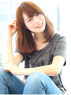 ロット 横浜(lot) マロンベージュ×ミディアムストレート