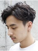 センターパート/ツイストスパイラルパーマ/ツーブロ