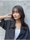 韓国前髪顔周りロング×デザインカラー[心斎橋/髪質改善]