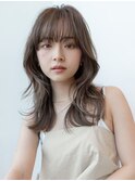 大人かわいいふんわりカールショコラアッシュレイヤーボブ