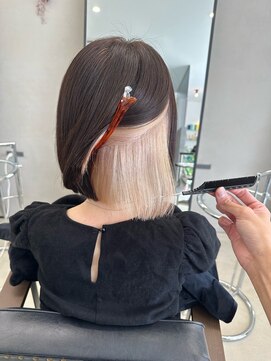 ケシキ(keshiki) ホワイトベージュ×インナーカラー