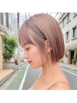 サンド 名古屋(sand)&nbsp;アプリコットオレンジくびれヘアハイライトカラー名古屋ショート