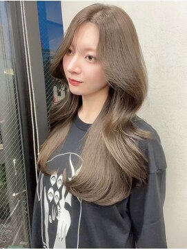 スターズ 川越店(STARS) ヨシンモリ 顔周りカット オリーブグレージュ 韓国くびれヘア