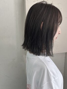キャンバス バイ ネオリーブ 横浜西口(Canvas by neo.) ボブレイヤー くびれヘア ブリーチなしダークグレージュ 横浜