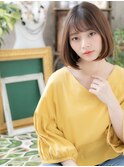斜めバンググレーベージュ前下がりくびれボブ2h3浦和0代30代40代