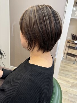 ルシードスタイルサワ(LUCIDO STYLE sawa) 愛されショートボブ艶髪くびレイヤーエモージュピンクベージュ