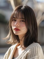 ムウ 難波(MOU)&nbsp;こなれミディボブルフ黒髪ネビージュ小顔ワンレン20代30代40代