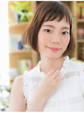 カバーヘア ブリス 戸田公園西口店(COVER HAIR bliss) オン眉斜めバング前下がりぷつっとボブh3戸田公園20代30代40代