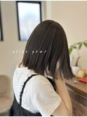 アッシュグレー/縮毛矯正/肩ラインボブ