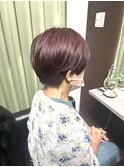 ドライでまとまるショート×白髪染めプラス高彩度カラー