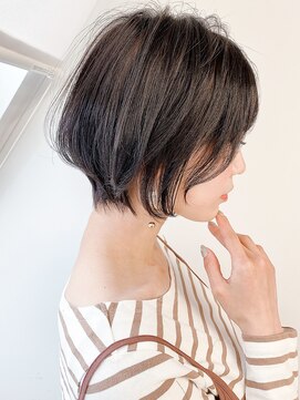 ライナス(Linus) 20代30代ミニボブココアブラウン小顔美肌ストレート丸み