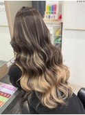 エクステでつくるバレイヤージュ風