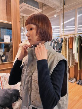 ユルクメゾンシティ 名古屋(JURK MAISON CITY) 【mai style】ボブ　ステップカット　オレンジブラウン