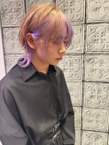 アース いわき店(HAIR&MAKE EARTH)&nbsp;ペールベージュ×ラベンダーインナーマッシュウルフ