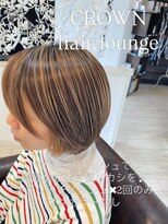 クラウン ヘア ラウンジ(CROWN hair lounge)&nbsp;【クラウン】20代30代40代　ミニボブ×ぬきっぱメッシュブリーチ