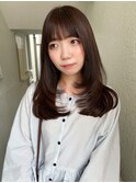 着物ヘア/ダークアッシュ/ミディアムレイヤーカット/名古屋名駅