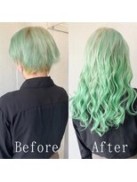 エクステ専門店あるじゃんすー 宇都宮店 ホワイトグリーン#シールエクステ#セミウェットウェーブ#宇都宮