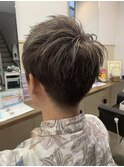 《見附 今町》メンズ刈り上げ 空気感ショート アッシュ