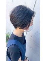 アチーブ ヘア デザイン(achieve hair design) スッキリハンサムショート前下がりセンターパート 黒髪暗髪