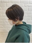 大人可愛い20代30代40代黒髪前下がりショートボブ丸みショート◎